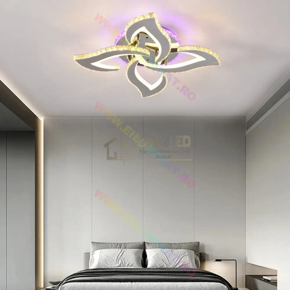 Lustra Led Mini Camelia Cristal Rgb Telecomanda Echivalent 400W Lighting Fixtures
