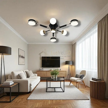 Lustra LED Mini Fenora Black Echivalent 300W Telecomanda