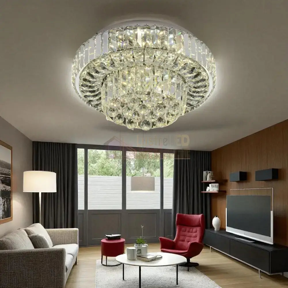 Lustra LED Mini Klyra CRISTAL Echivalent 400W Telecomanda CHROME / 40CM / CRISTAL Lighting Fixtures
