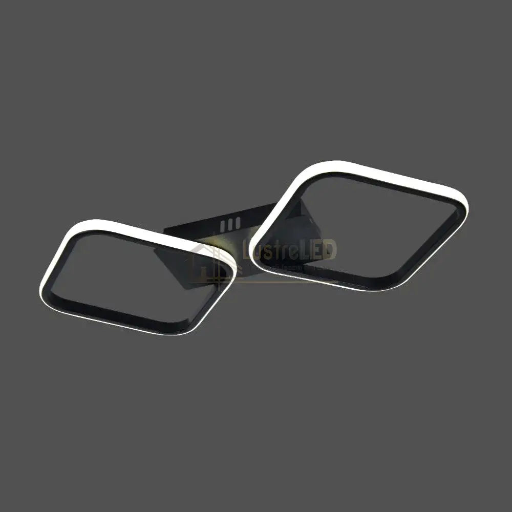 Lustra LED Mini Lumara Black Echivalent 200W Telecomanda NEAGRA / 55CM / SQUARE DESIGN Lighting Fixtures