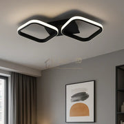 Lustra LED 1+1 Square Design Black Telecomanda 77206/2 lustreled.ro