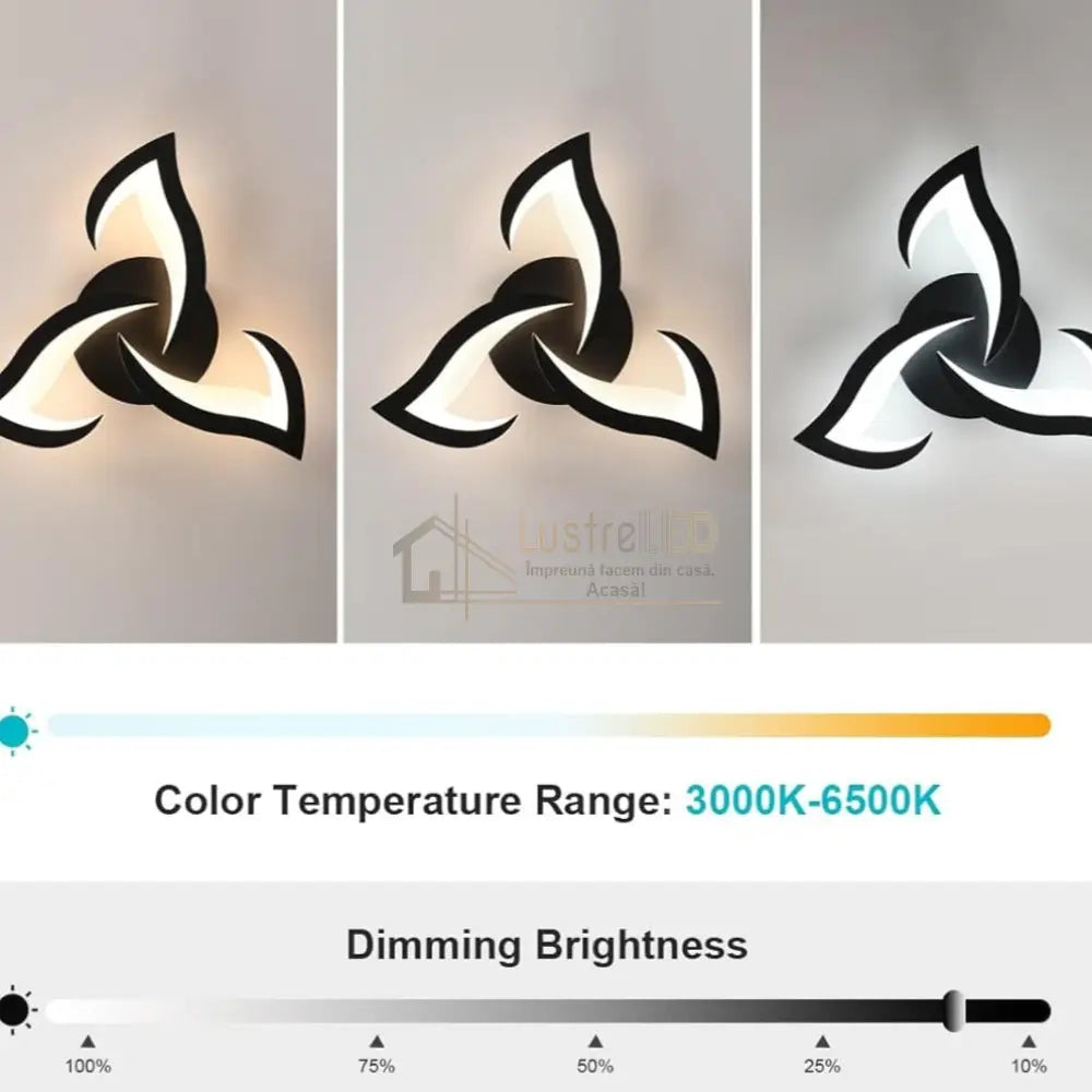 Lustra LED Mini Narcisse Black Echivalent 250W Telecomanda Lighting Fixtures