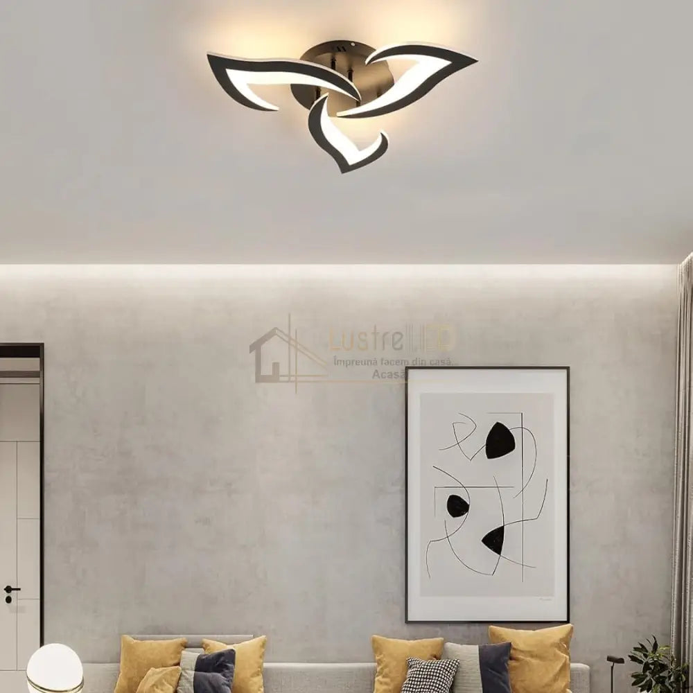 Lustra LED Mini Narcisse Black Echivalent 250W Telecomanda Lighting Fixtures