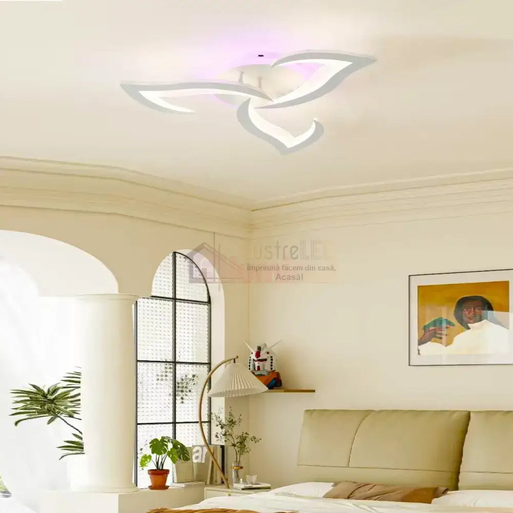 Lustra LED Mini Narcisse RGB Echivalent 300W Telecomanda ALBA / FLOWER DESIGN / 53CM Ceiling Light Fixtures
