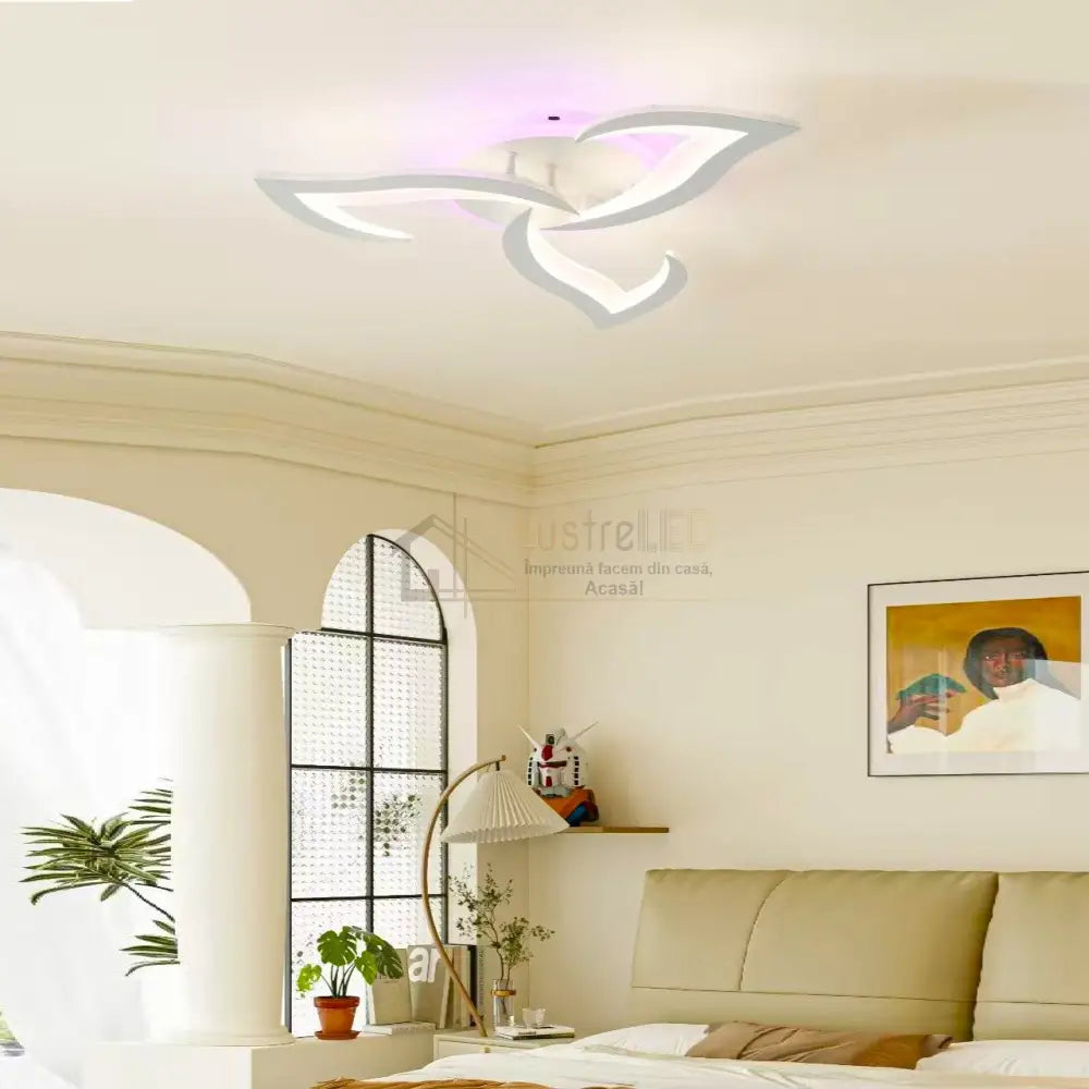 Lustra LED Mini Narcisse RGB Echivalent 300W Telecomanda ALBA / FLOWER DESIGN / 53CM Ceiling Light Fixtures