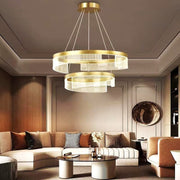 Lustra LED Suspendata Galaxy Gold 2 Segmente Echivalent 600W