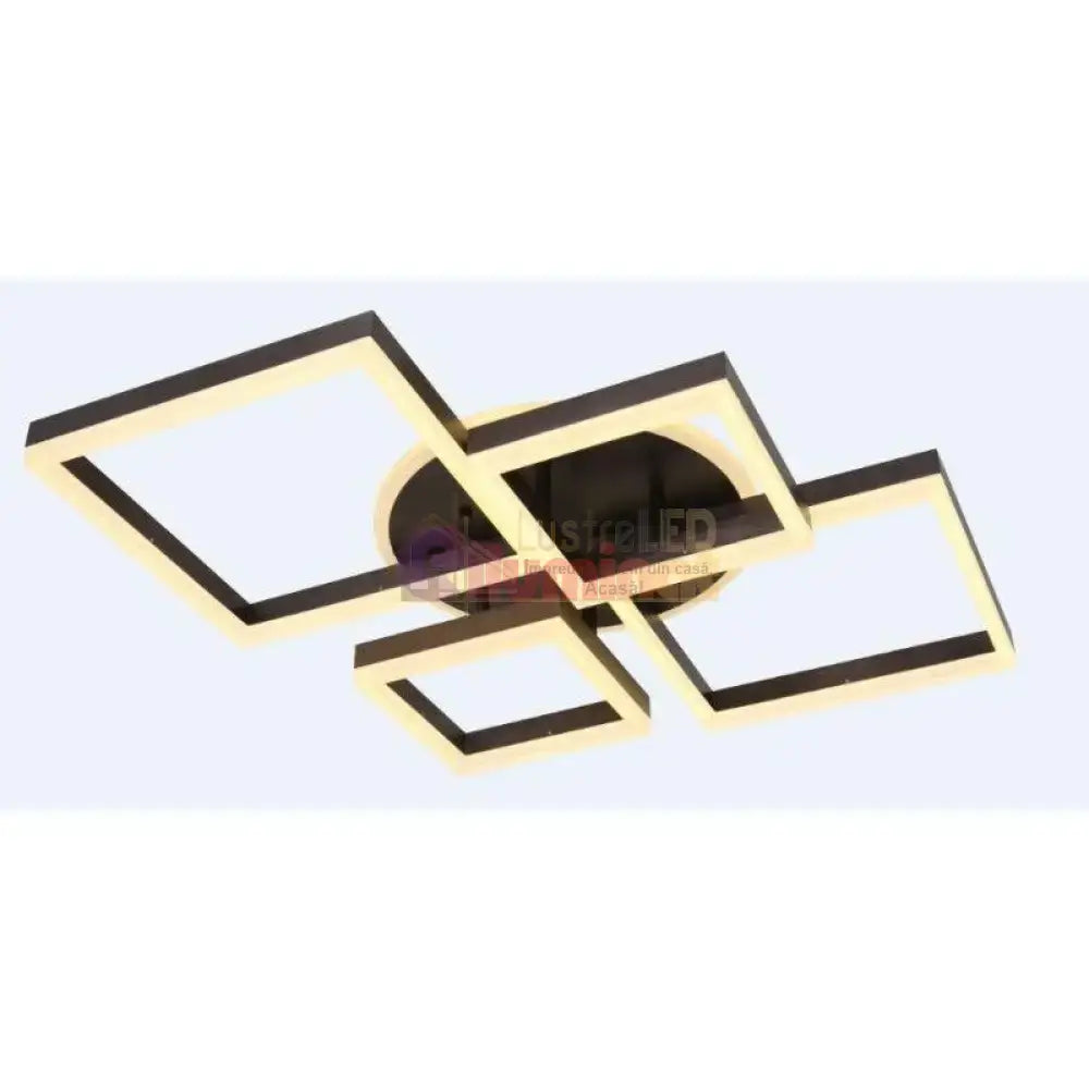 Lustra LED 2+2 SQUARE BLACK Telecomanda 240W 5190-2+2 BK lustreled.ro