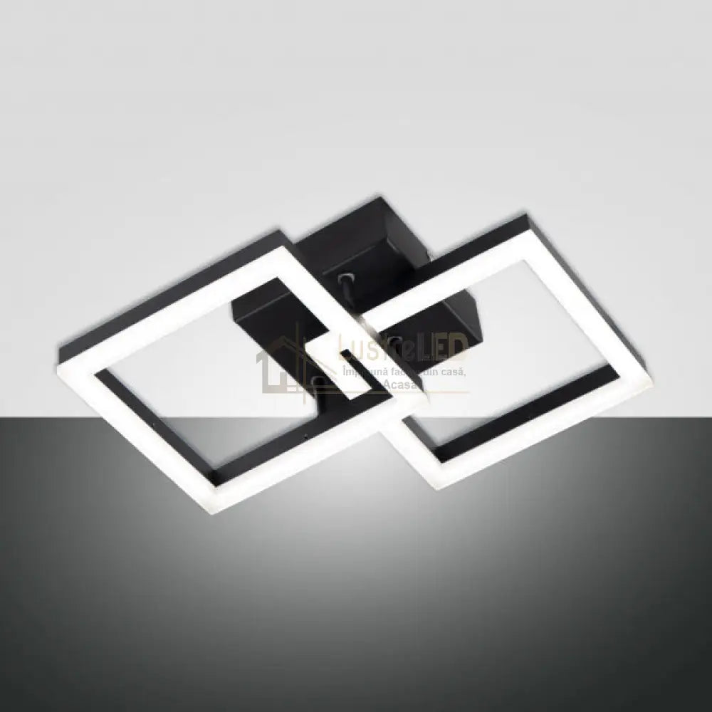Lustra Led Modern Square Black 1 + 1 Echivalent 200W Telecomanda Lighting Fixtures