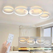Lustra LED Modern White 4 Rings Echivalent 600W Telecomanda lustreled.ro