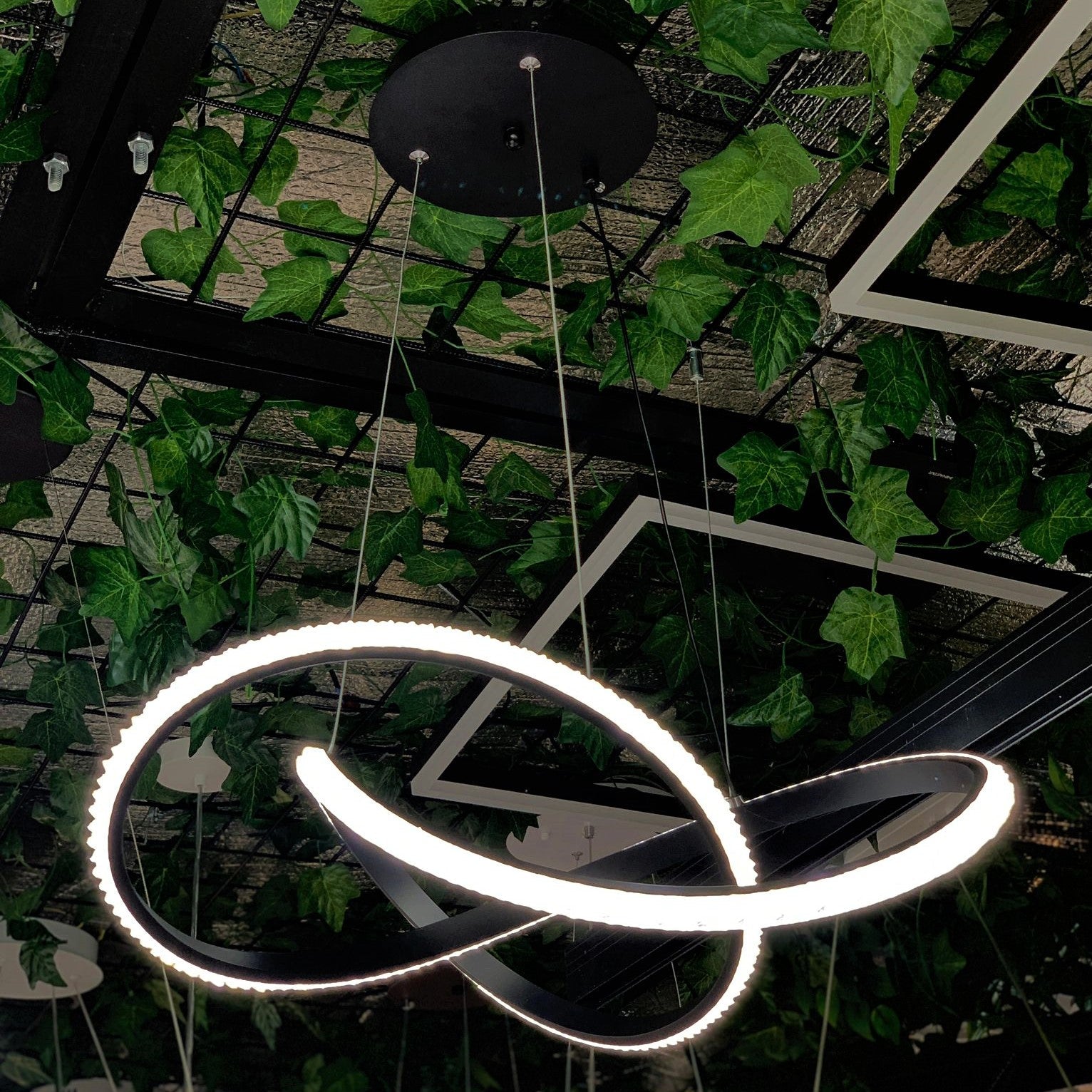 Lustra LED Cristal Infinity Black 2 Segmente Echivalent 400W