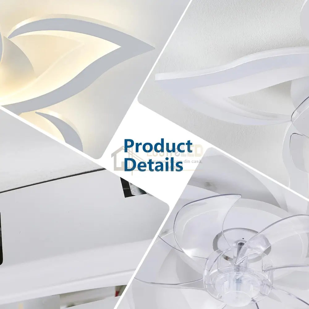 Lustra Led Narcisse Cu Ventilator Si Telecomanda Echivalent 400W Ceiling Light With Fan