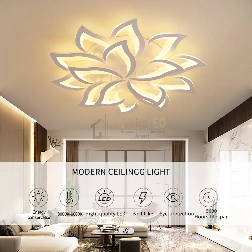 Lustra Led Narcisse Gigant Telecomanda Echivalent 1200W Ceiling Light Fixtures