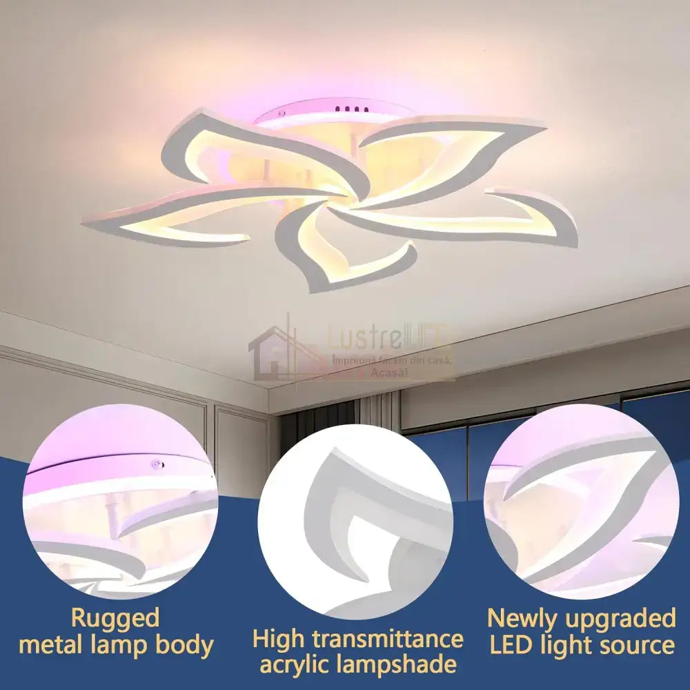 Lustra Led Narcisse Rgb Echivalent 600W Telecomanda Ceiling Light Fixtures