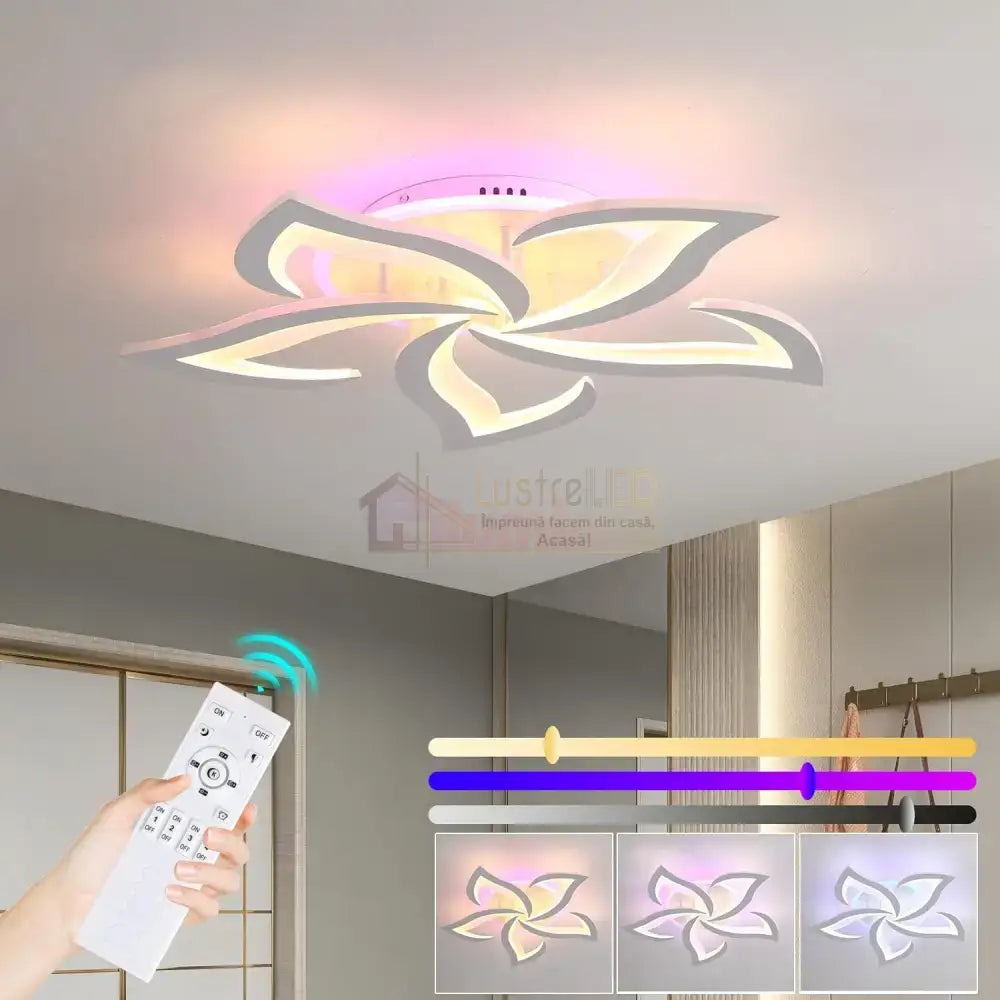 Lustra Led Narcisse Rgb Echivalent 600W Telecomanda Ceiling Light Fixtures