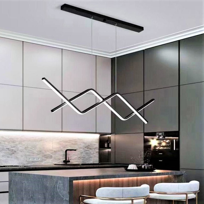 Lustra LED Suspendata BLACK LINES Echivalent 300W Telecomanda