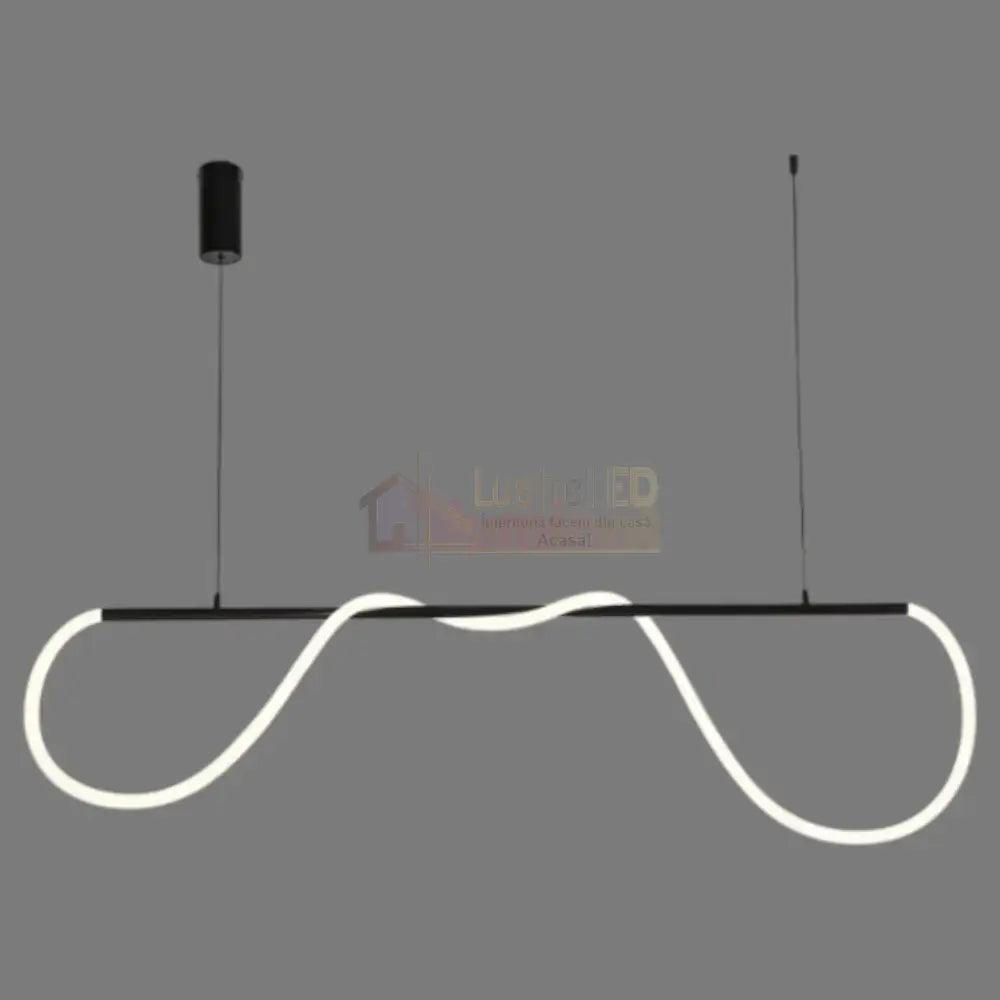 Lustra LED Suspendata GROVA Black Echivalent 300W Telecomanda NEAGRA / SUSPENDATE Lighting Fixtures