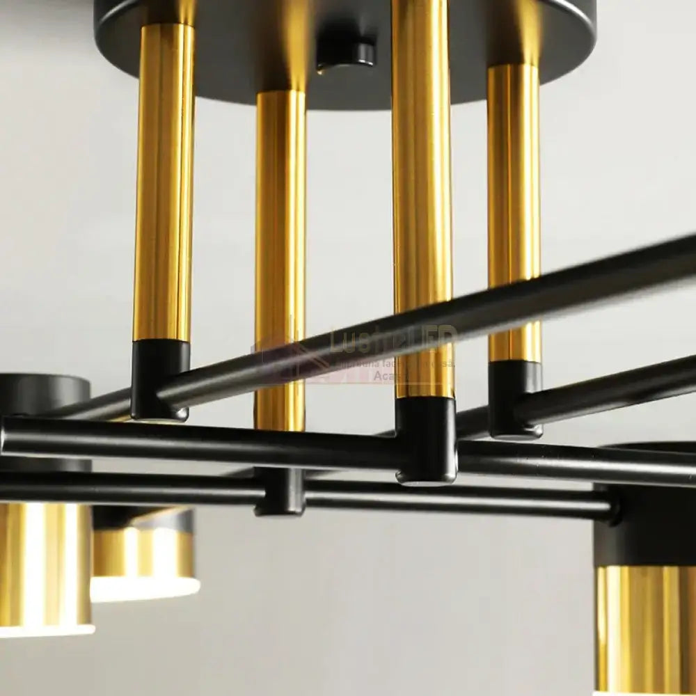 Lustra LED Nordic Style Darko Echivalent 400W Telecomanda MINIMALIST DESIGN / NEGRU + AURIU led ceiling light