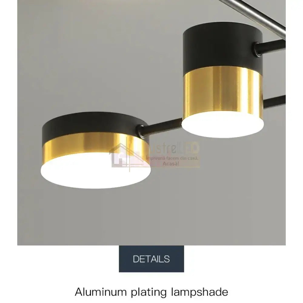 Lustra LED Nordic Style Darko Echivalent 400W Telecomanda MINIMALIST DESIGN / NEGRU + AURIU led ceiling light