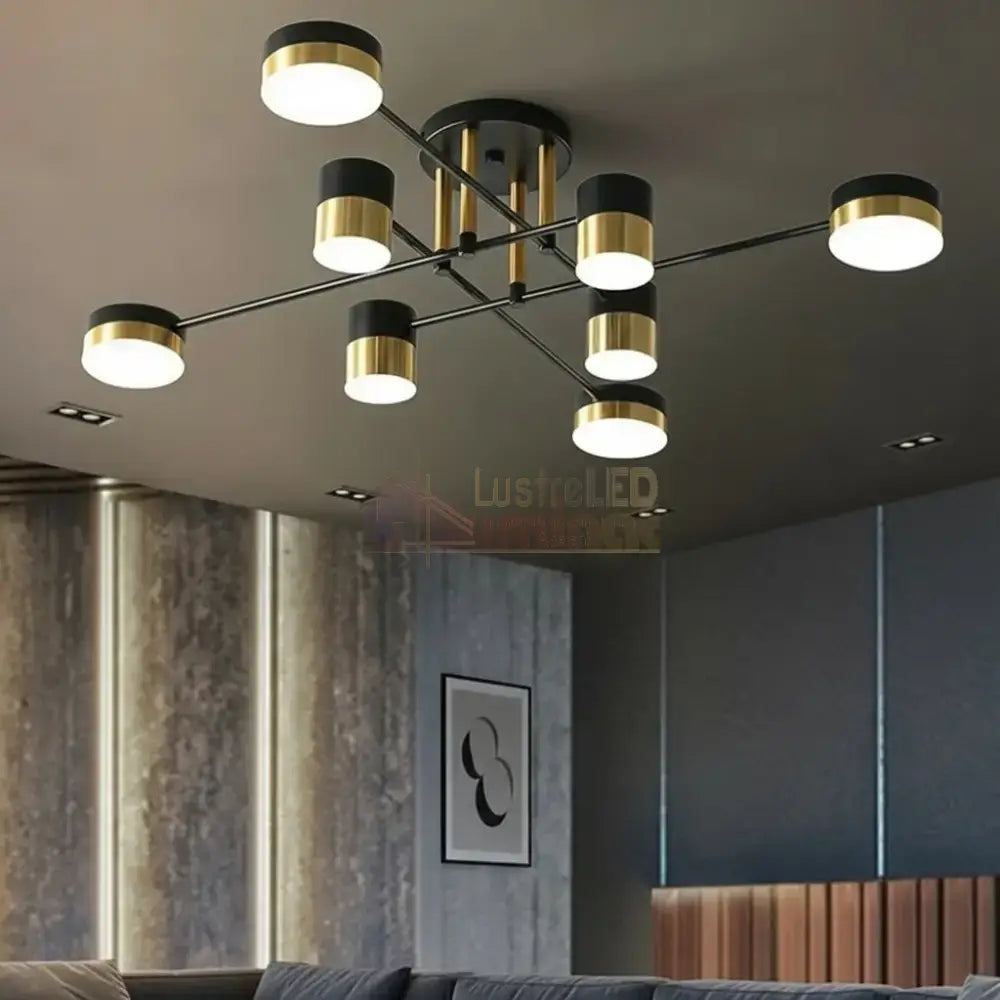 Lustra LED Nordic Style Darko Grande Echivalent 600W Telecomanda MINIMALIST DESIGN / NEGRU + AURIU led ceiling light