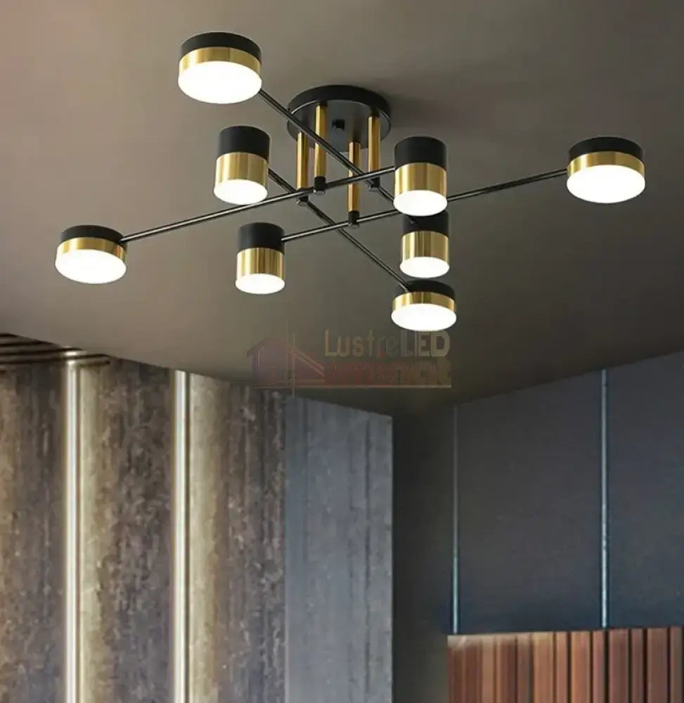Lustra LED Nordic Style Darko Grande Echivalent 600W Telecomanda MINIMALIST DESIGN / NEGRU + AURIU led ceiling light