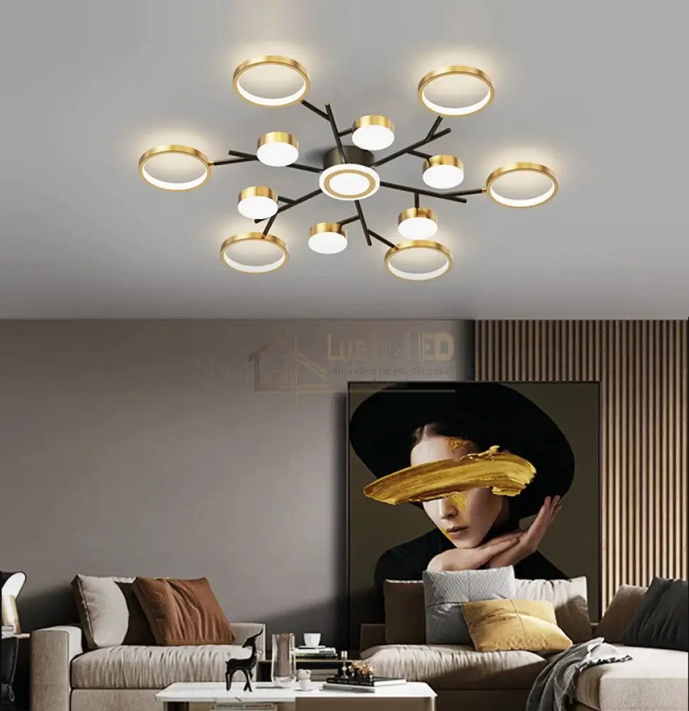 Lustra Led 246W Nordic Style Echivalent 1000W Telecomanda Led Ceiling Light
