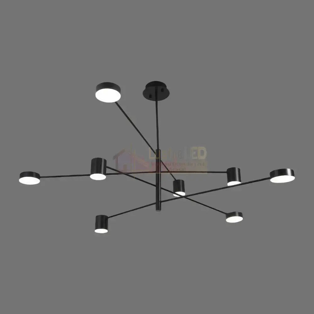 Lustra LED Suspendata Zeyra Black Echivalent 1000W Telecomanda Lighting Fixtures