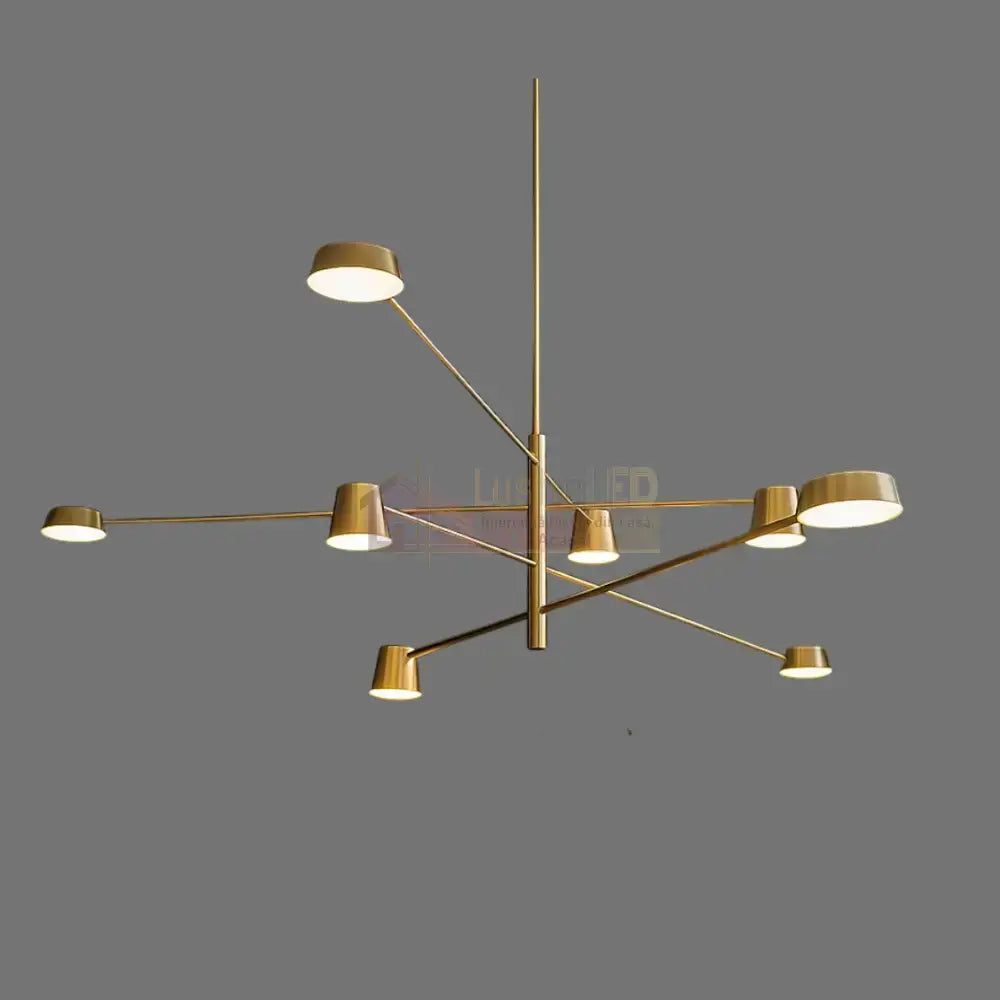 Lustra LED Suspendata Zeyra Gold Echivalent 1000W Telecomanda Lighting Fixtures