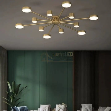 Lustra LED Nordic Style WEB Gold G3867 Echivalent 600W