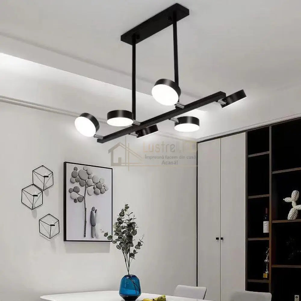Lustra LED Nordic Style WELA Black Echivalent 500W Telecomanda led ceiling light