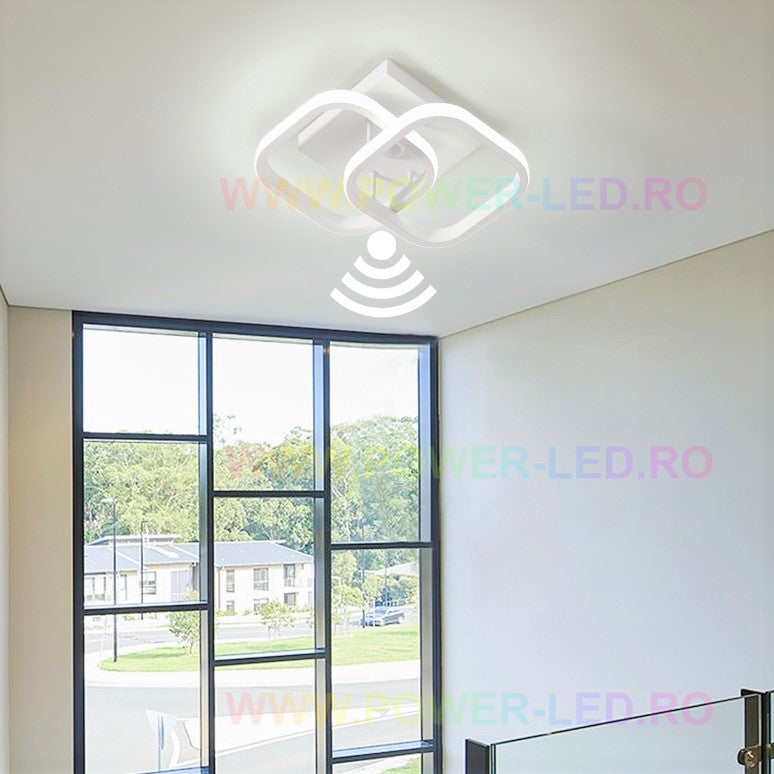 Lustra LED 26W DOUBLE SQUARE cu Senzor Miscare Echivalent 150W