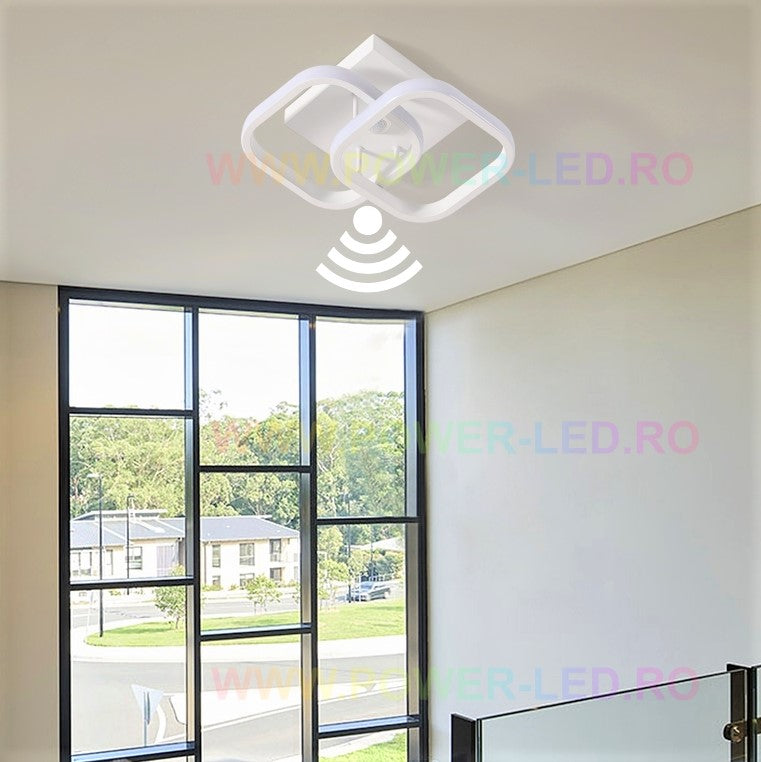 Lustra LED 26W DOUBLE SQUARE cu Senzor Miscare Echivalent 150W