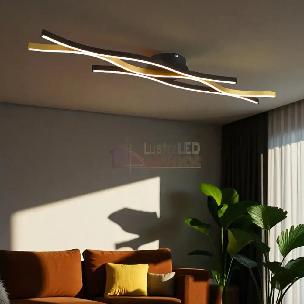 Lustra LED BLAZE Black Gold 35W NEGRU + AURIU / MINIMALIST DESIGN Lighting Fixtures