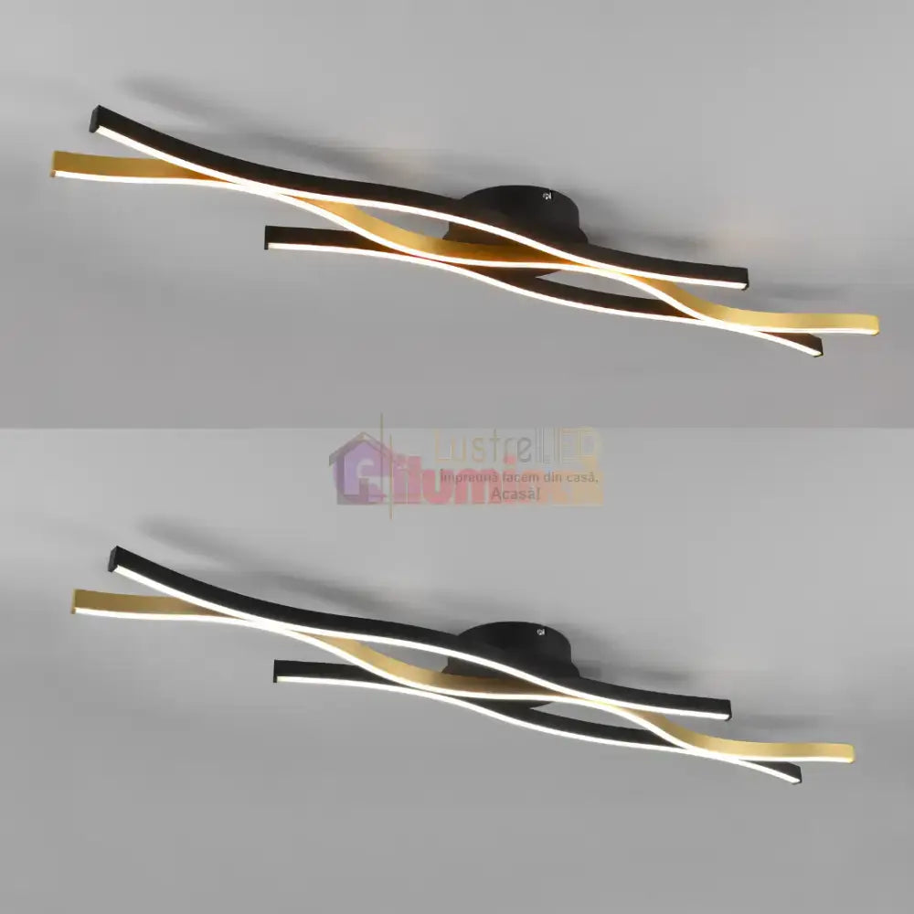 Lustra LED BLAZE Black Gold 35W lustreled.ro