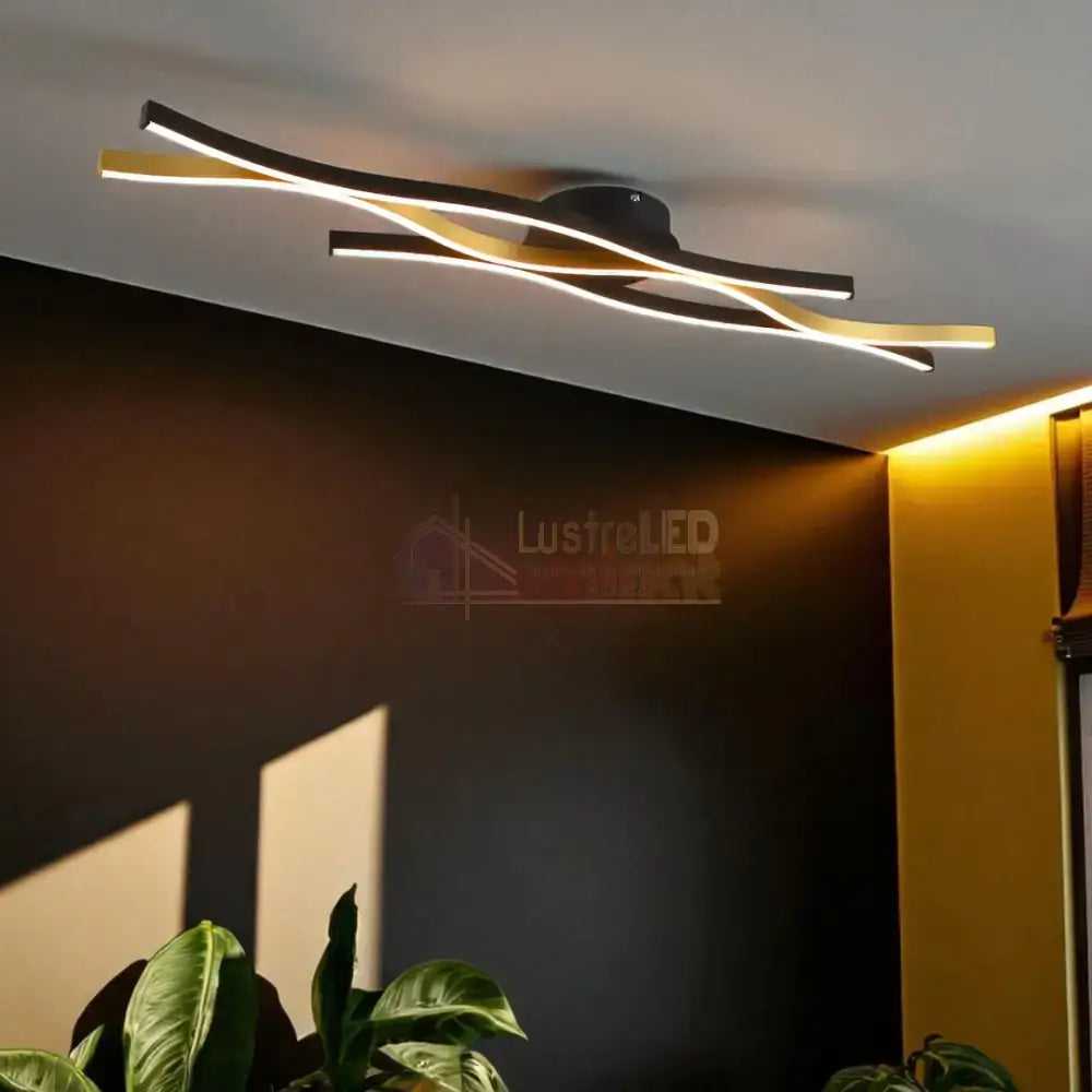 Lustra LED BLAZE Black Gold 35W NEGRU + AURIU / MINIMALIST DESIGN Lighting Fixtures