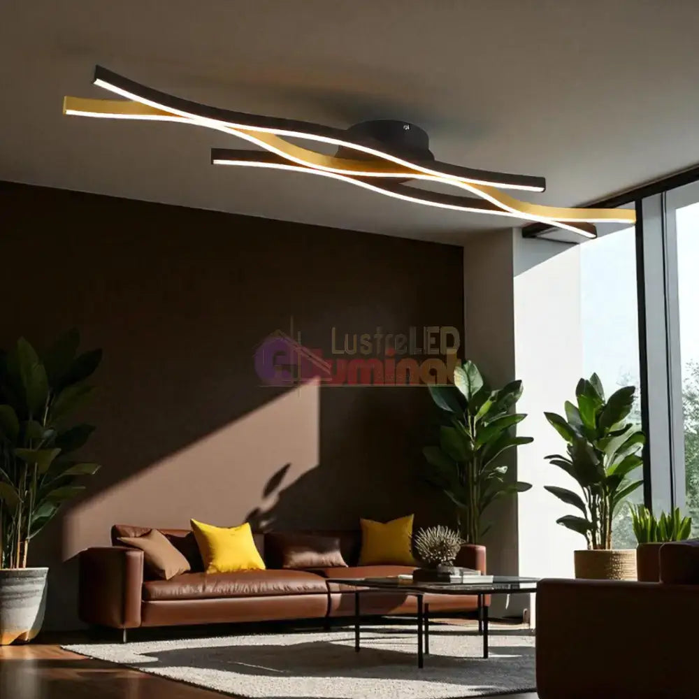 Lustra LED BLAZE Black Gold 35W lustreled.ro