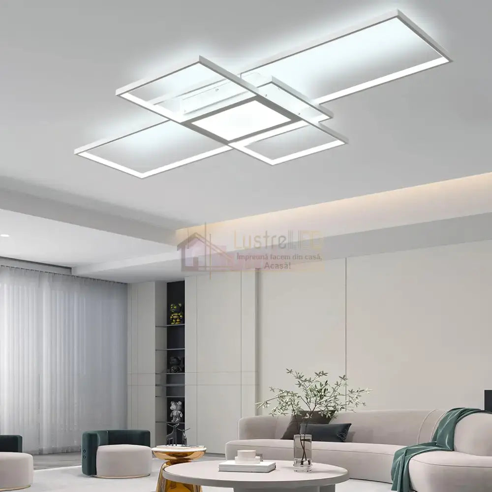 Lustra LED PREMIUM IRVINE Echivalent 800W cu Telecomanda ALBA / 105CM / MINIMALIST DESIGN Lighting Fixtures