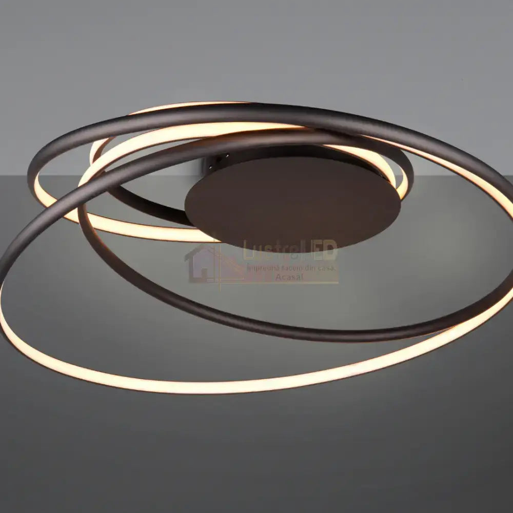 Lustra LED Aplicata NALA CIRCLE DESIGN / NEAGRA / 72CM CEILING LIGHT