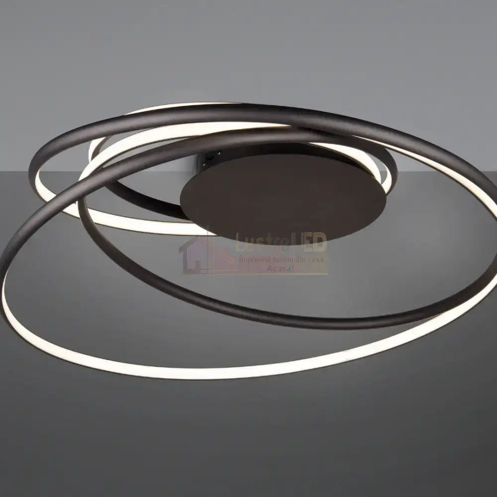 Lustra LED Aplicata NALA CIRCLE DESIGN / NEAGRA / 72CM CEILING LIGHT