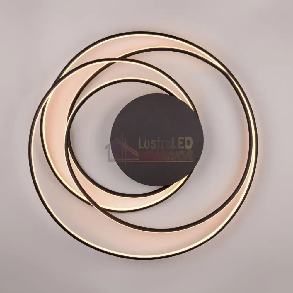 Lustra LED Aplicata NALA CIRCLE DESIGN / NEAGRA / 72CM CEILING LIGHT