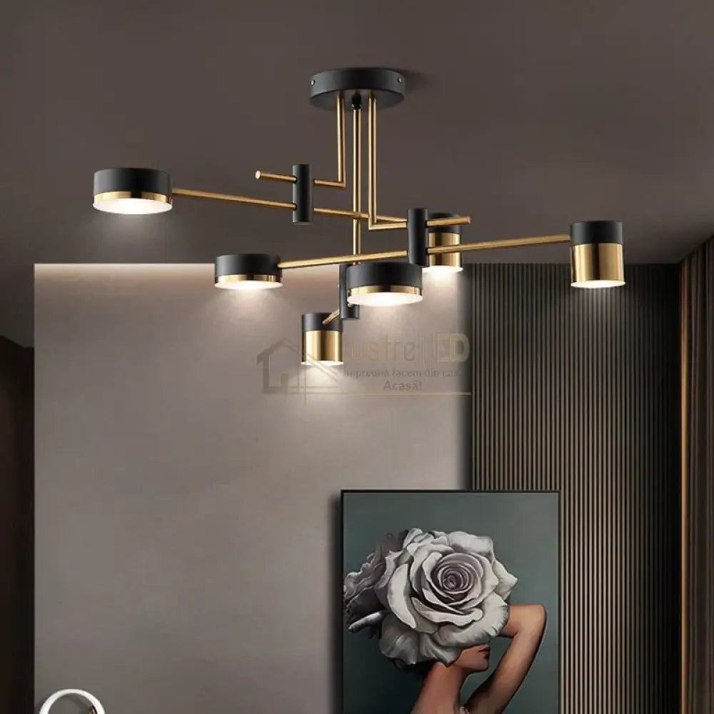 Lustra LED RAVENNA 3+3 Echivalent 500W Telecomanda lustreled.ro