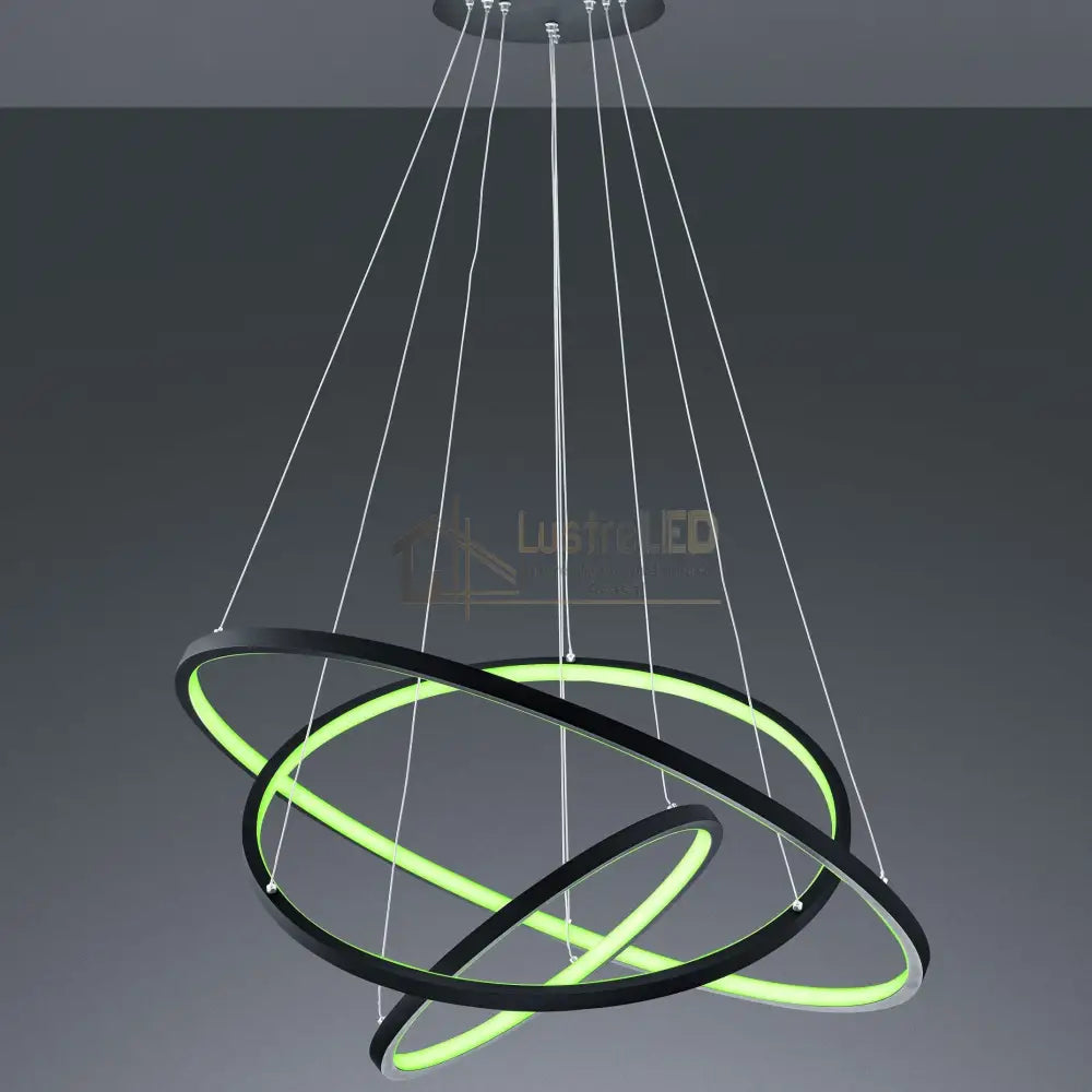 Lustra LED RGB-CCT AARON Black WIZ SMART Echivalent 1000W Telecomanda NEAGRA / 80CM / SUSPENDATE Lighting Fixtures