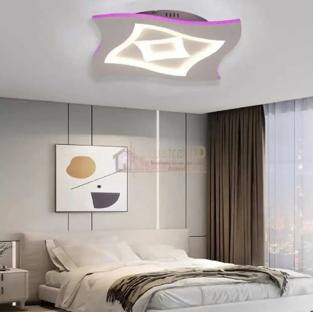 Lustra LED HERA Echivalent 200W Telecomanda 40CM / SQUARE DESIGN Lighting Fixtures