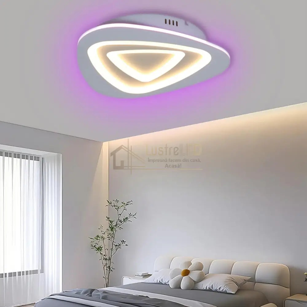 Lustra LED RGB PRISMA Echivalent 200W Telecomanda lustreled.ro