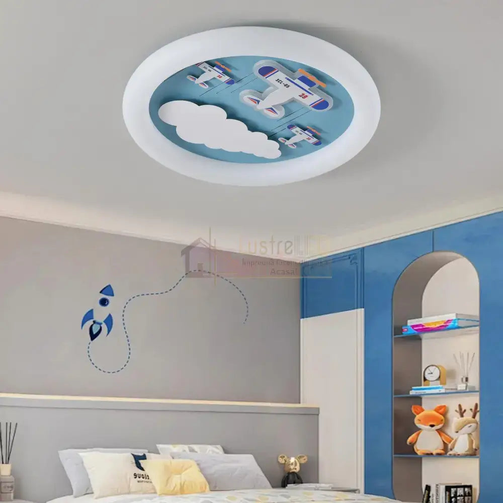 Lustra LED RHYORA Echivalent 400W Telecomanda KIDS / 50CM / ALBASTRU Lighting Fixtures