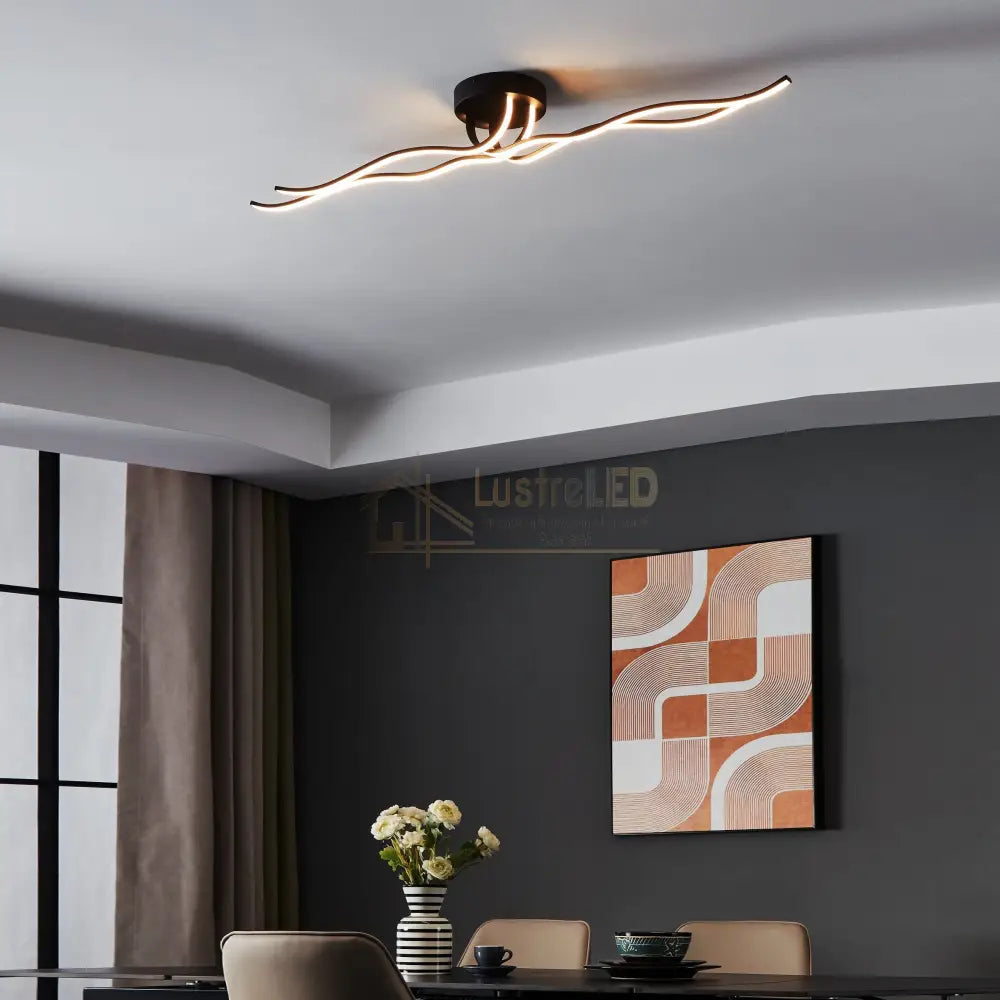 Lustra LED RONCADE 1 Black Echivalent 500W lustreled.ro