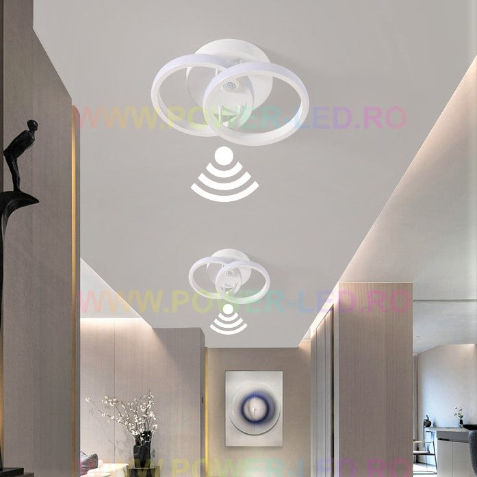 Lustra LED 22W DOUBLE CIRCLE cu Senzor Miscare Echivalent 150W