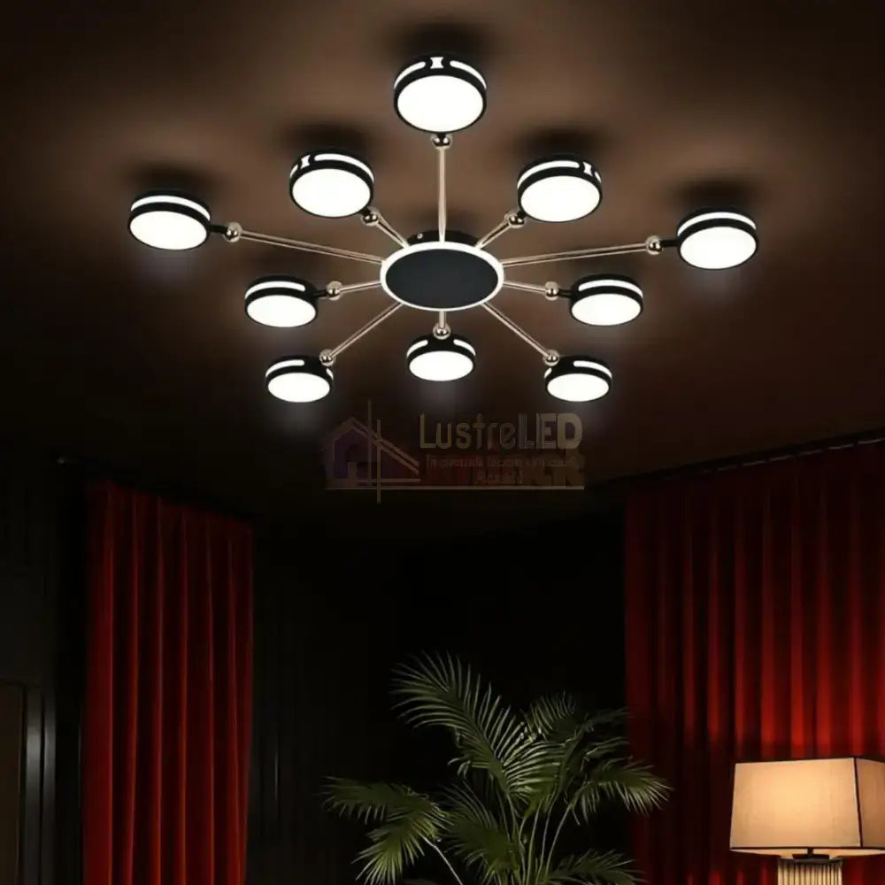 Lustra LED Aplicata Meili 100CM NEAGRA / 60CM CEILING LIGHT