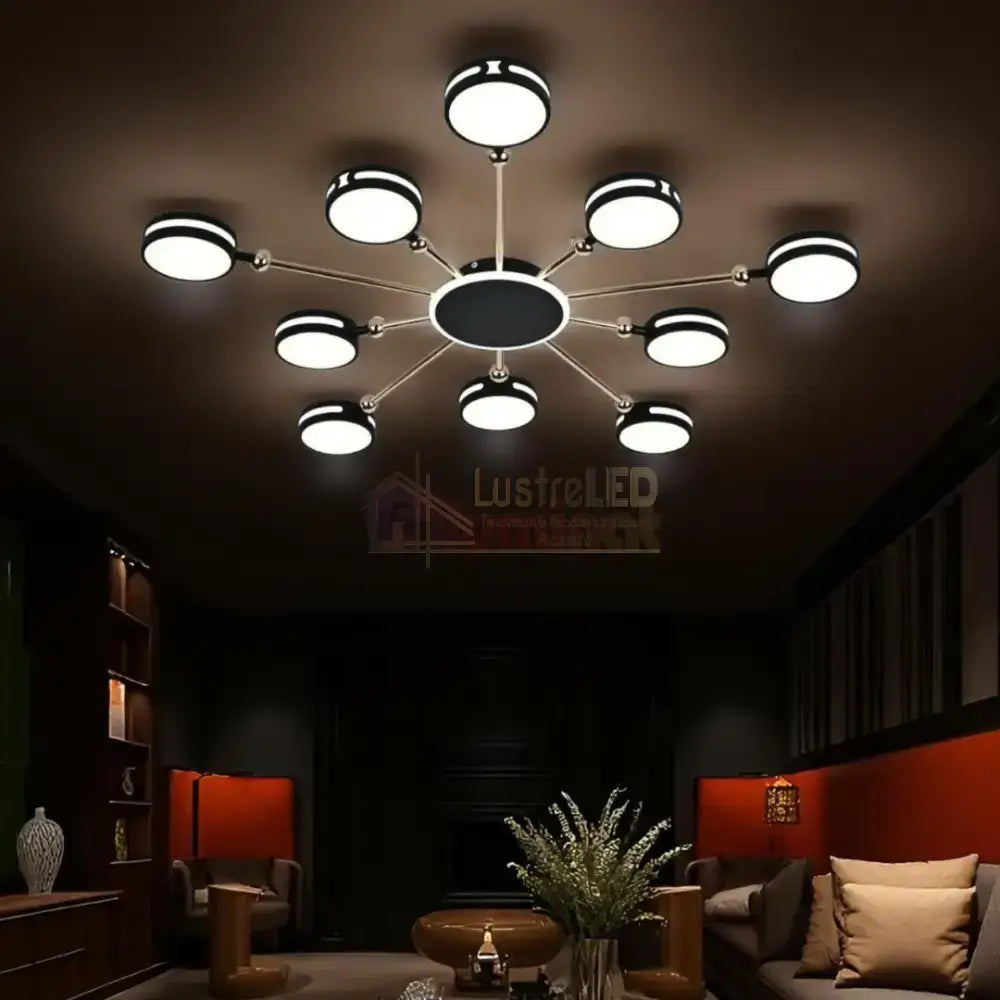 Lustra LED Aplicata Meili 100CM NEAGRA / 60CM CEILING LIGHT