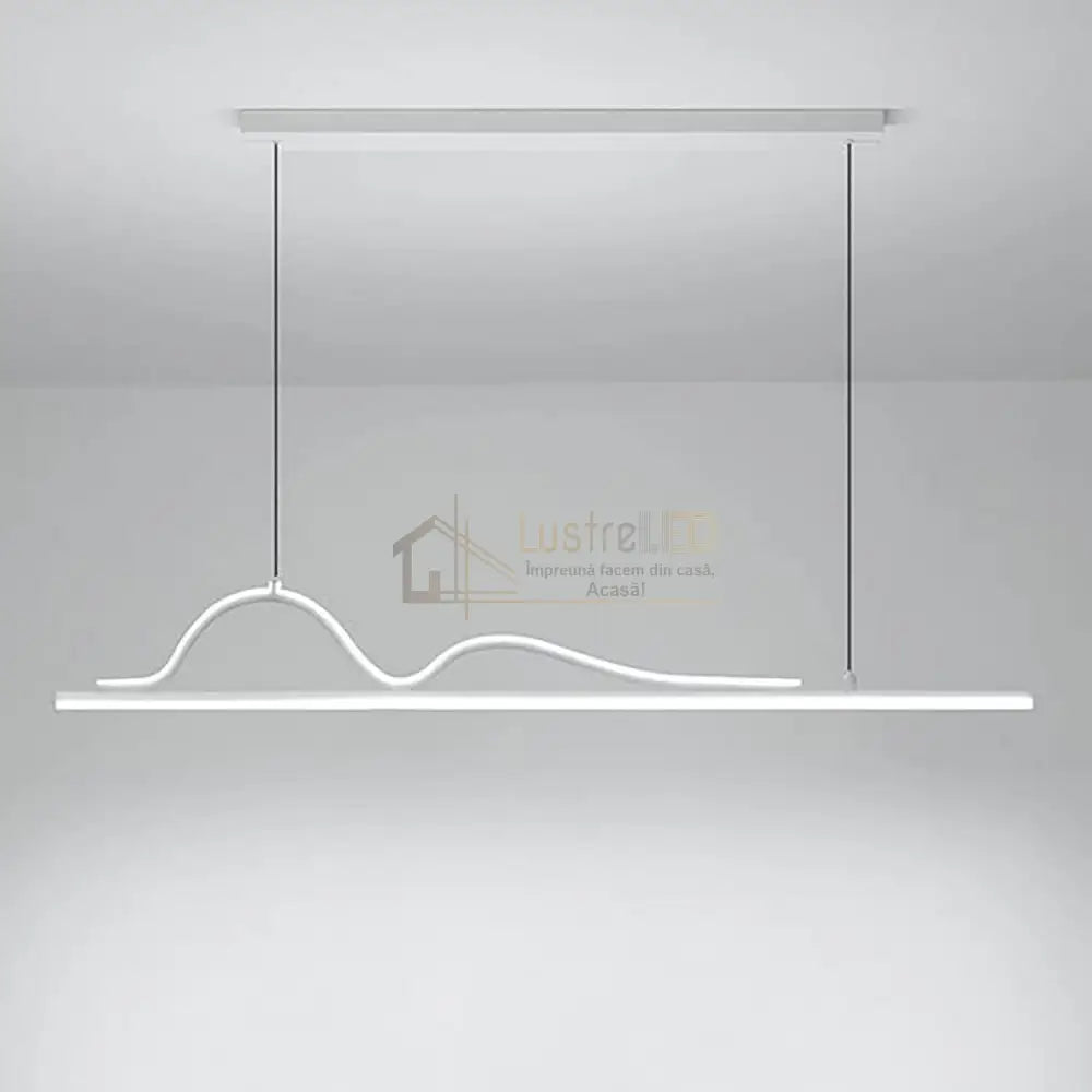 Lustra LED Snake Suspendata White Echivalent 400W Telecomanda Lighting Fixtures
