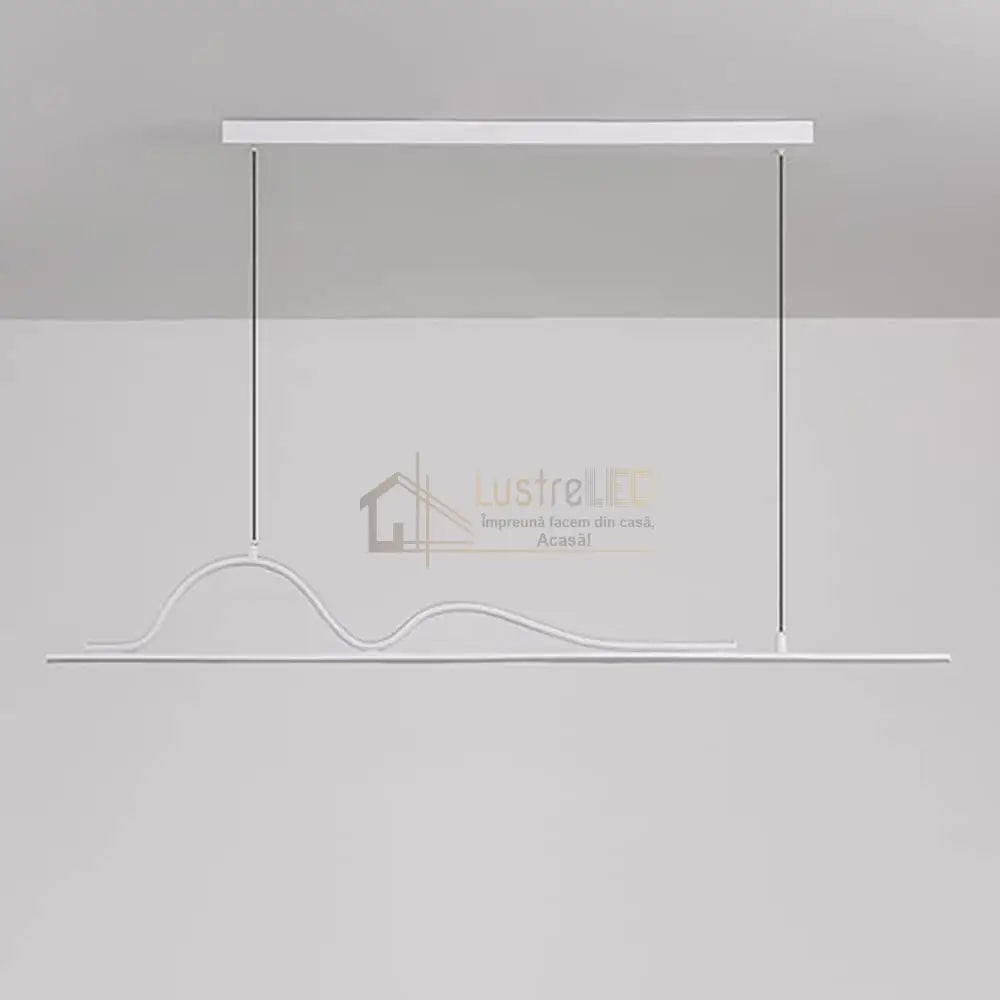 Lustra LED Snake Suspendata White Echivalent 400W Telecomanda Lighting Fixtures